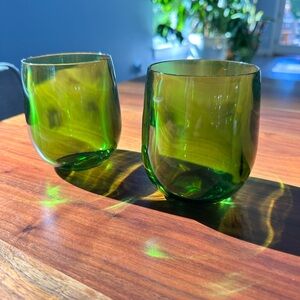 Set of Two Green Tumblers